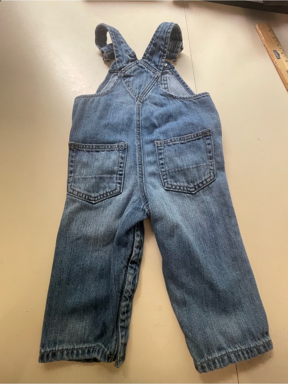 GAP Blue Baby Denim Overalls Size 12-18 M - Picture 5 of 7